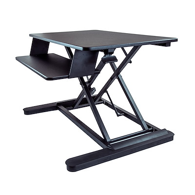 Black adjustable standing desk converter