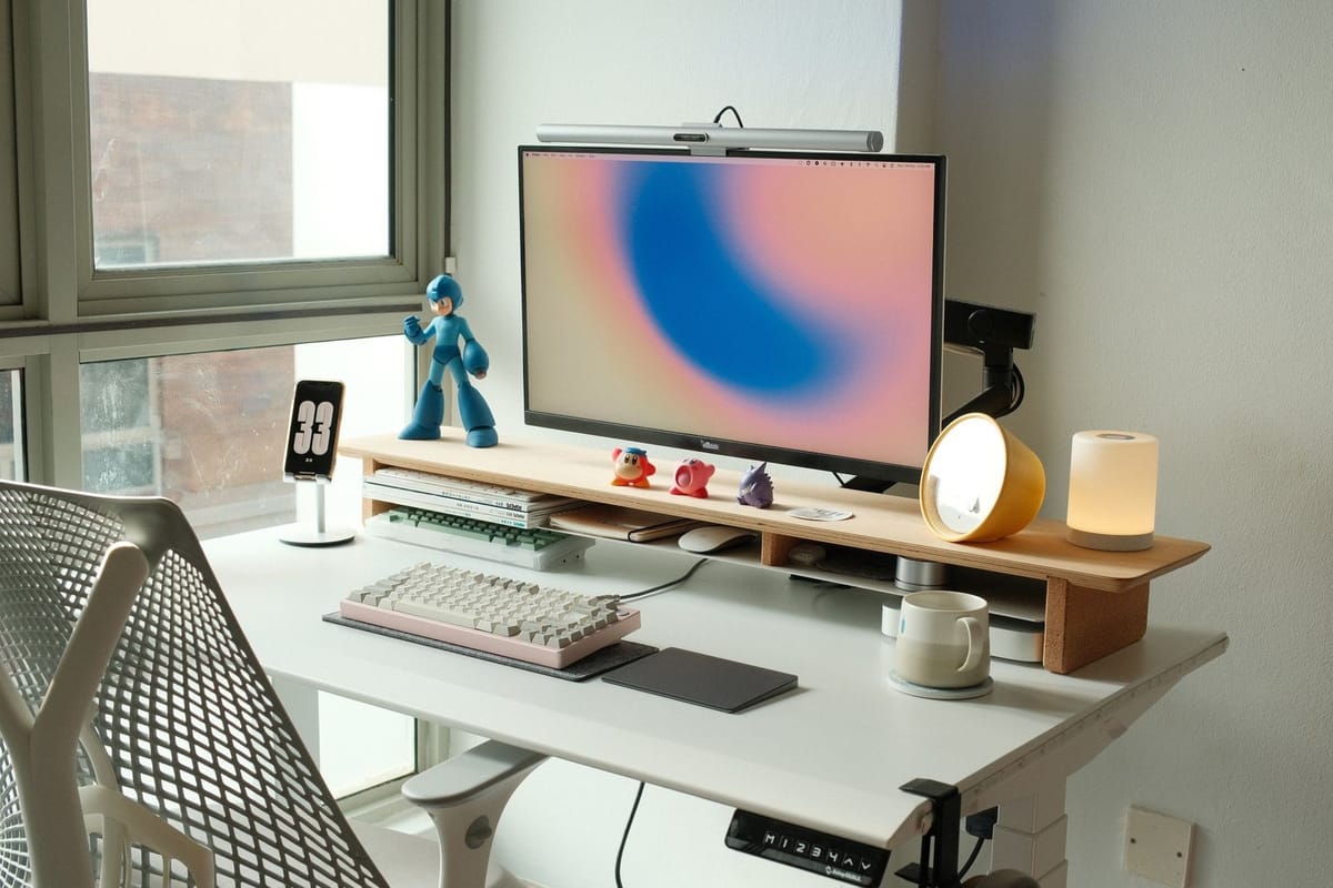 Compact home office desk setup small space modern
