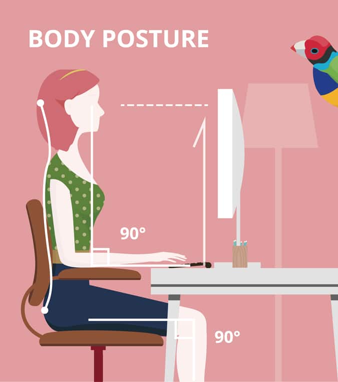 Computer posture monitor eye level