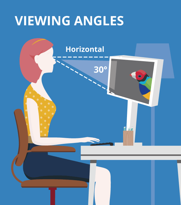 Ergonomic monitor height eye level setup