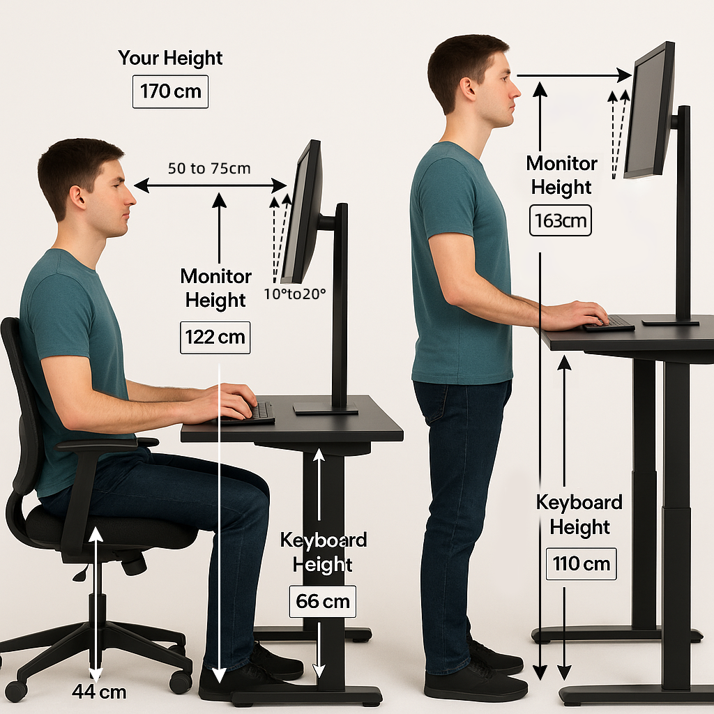 Monitor height posture guide