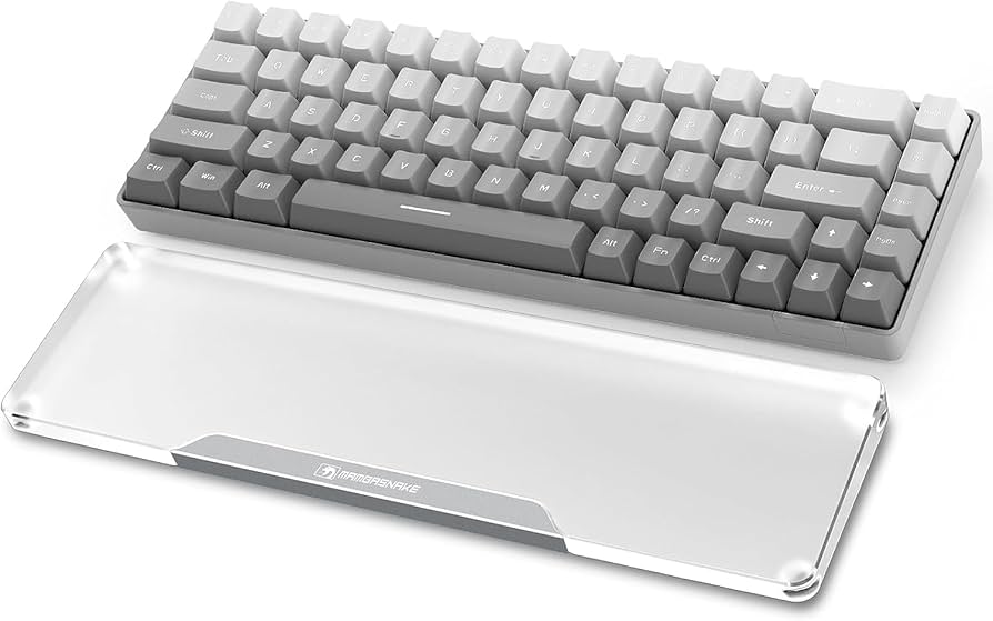 Gray mechanical keyboard ergonomic wrist rest