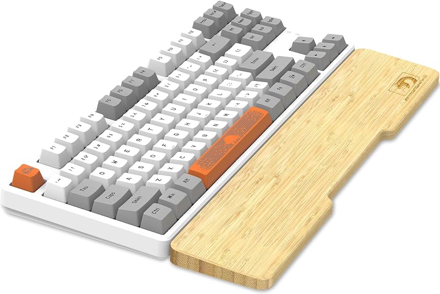 Mechanical keyboard bamboo wrist rest ergonomic office