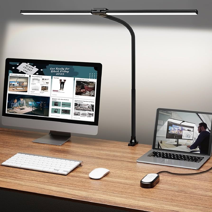 Modern LED desk lamp task lighting office workspace