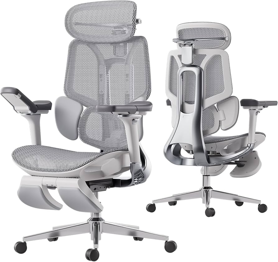 Modern ergonomic office chair adjustable mesh dual view