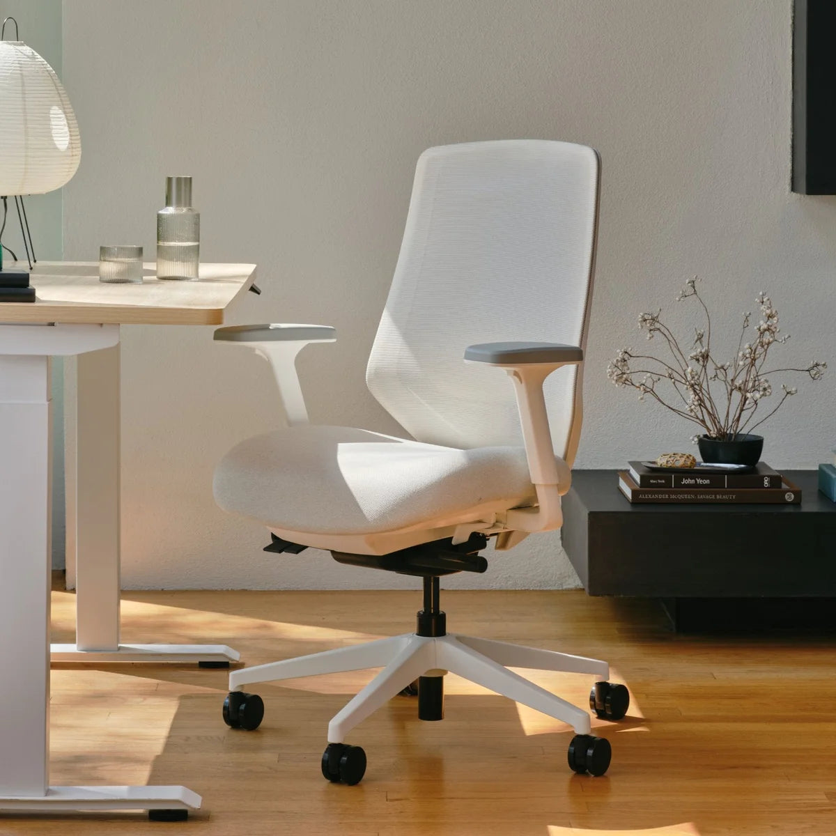 Modern white ergonomic office chair